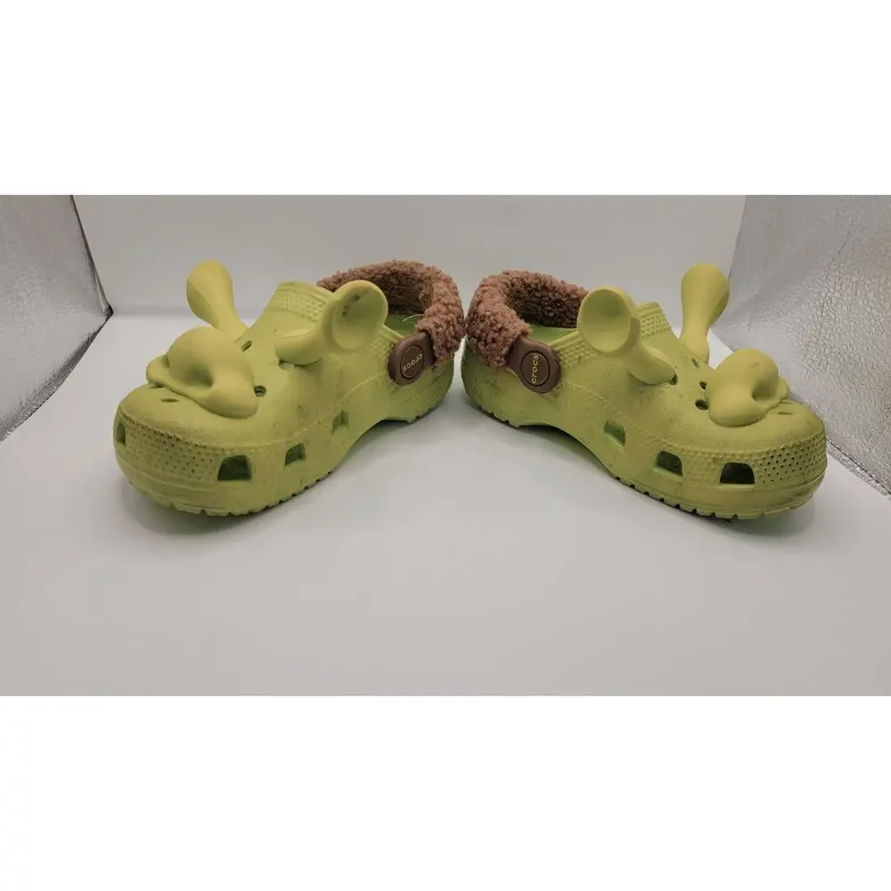 Crocs Shrek Classic Lined Clog Toddler Size C11 Green Complete Ears Nose Gently